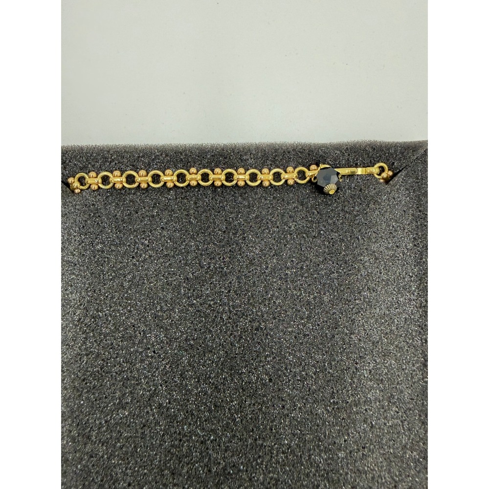 Heidi Daus Red Crystal Bib Statement Necklace Blk Beaded Double Strand Gold Tone - Picture 2 of 6
